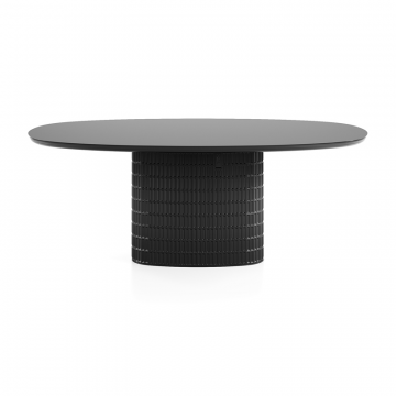 Стол Клинкер Овал - П25, 1600x1100х750, HPL/FENIX NTM, глянцевая эмаль