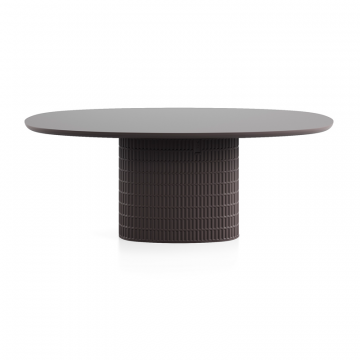 Стол Клинкер Овал - П25, 1600x950х750, HPL / FENIX NTM, матовая эмаль