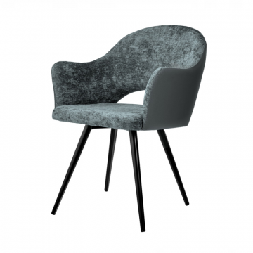 Стул Bruno серый шенилл с экокожей с поворотным механизмом