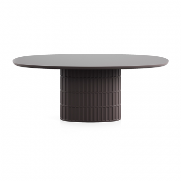 Стол Клинкер Овал - П50, 1600x1100х750, HPL / FENIX NTM, матовая эмаль