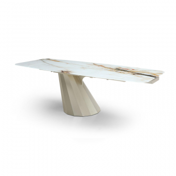 Стол раскладной Allegra 180-260, стекло 3D/шампань