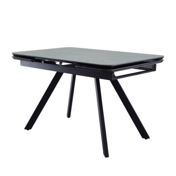 Стол Arthur раскладной 120-184x80x75см, керамогранит чёрный мрамор Greys Black, чёрный