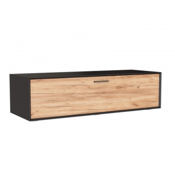 Неаполь Тумба ТВ 1400 Черный/Дуб Золотой