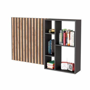 Неаполь Полка комбинированная Черный/Дуб Вотан