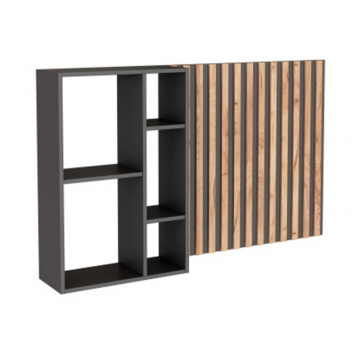 Неаполь Полка комбинированная Черный/Дуб Вотан