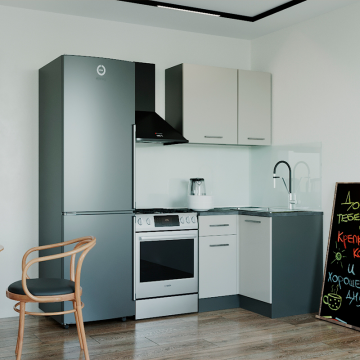 Кухонный гарнитур угловой Сатин 1000х1000 мм