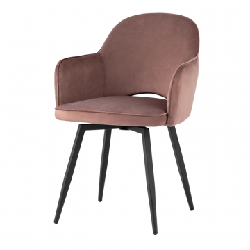 Стул Венера вращающийся, велюр пыльно-розовый