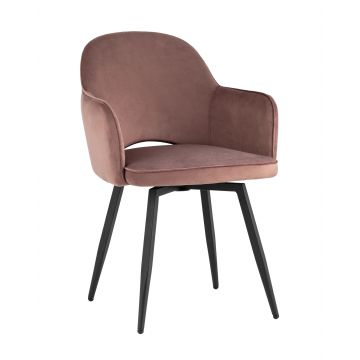 Стул Венера вращающийся, велюр пыльно-розовый