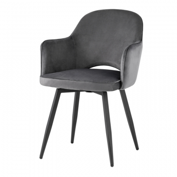 Стул Венера вращающийся, велюр серый