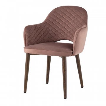 Стул Венера диамант NEW, велюр пыльно-розовый (ножки дерево) NP