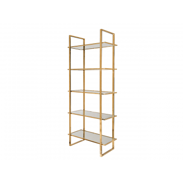 47ED-00401 Стеллаж прозр.стекло/золото