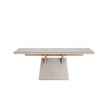 Стол Клин 1400х900х750 Кожа кат. 2, Шпон дуба