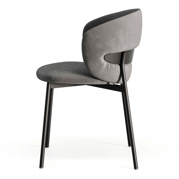 Стул Байкал МТ, Металл Ral 9005 (черный), велюр Marin 06