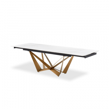 Стол раскладной Magdalena 180-260, белый камень/золото