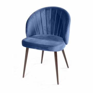 Стул Mont Blanc, бархат синий 29 / черный конус