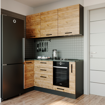 Кухонный гарнитур Крафт 1800х1000мм угловой