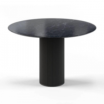 Стол круглый Nolan 120, керамика глянцевая, черная