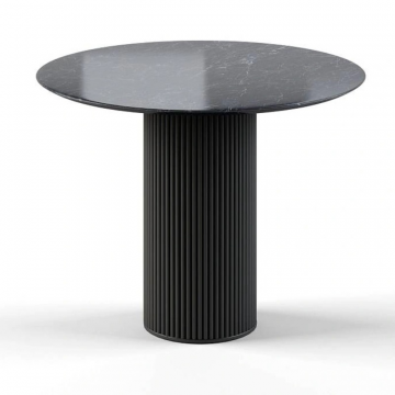 Стол круглый Nolan 100, керамика глянцевая, черная