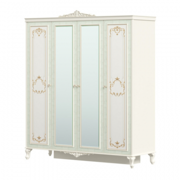 Луиза Шкаф четырехстворчатый с 2 зеркалами (Алебастр)