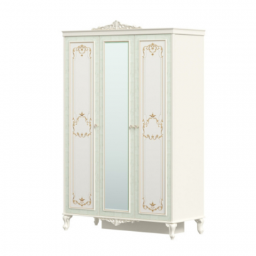 Луиза Шкаф трехстворчатый с зеркалом (Алебастр)