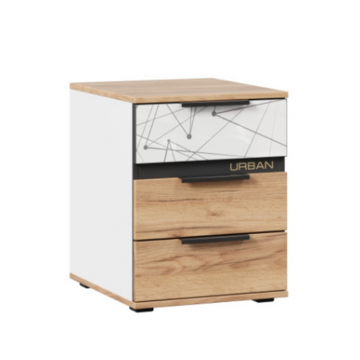 Урбан Тумба прикроватная (Белый/Чёрный/Дуб Золотой)