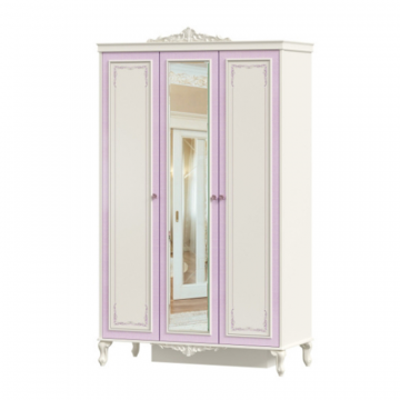 Маркиза Шкаф трехстворчатый с зеркалом (Алебастр)