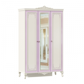 Маркиза Шкаф трехстворчатый с зеркалом (Алебастр)