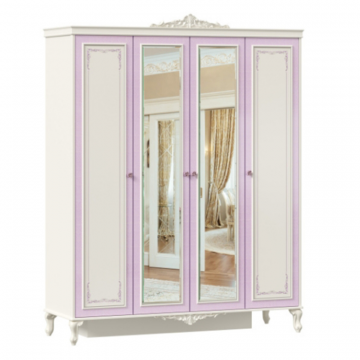 Маркиза Шкаф четырехстворчатый с 2 зеркалами (Алебастр)