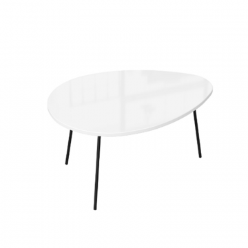 Стол журнальный Тип 3 низкий (Белый глянец)