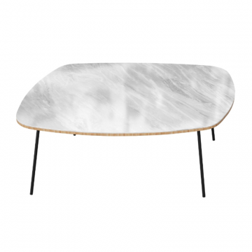 Стол журнальный Тип 2 низкий (Статуарио/Белый)