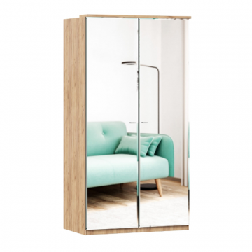 Фиджи Шкаф двухстворчатый с зеркалами (Дуб Золотой/Антрацит)