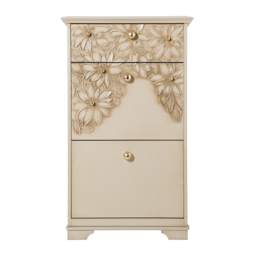 Тумба для обуви Терра-3 (с 3-мя ящиками) Айвори Мраморное золото