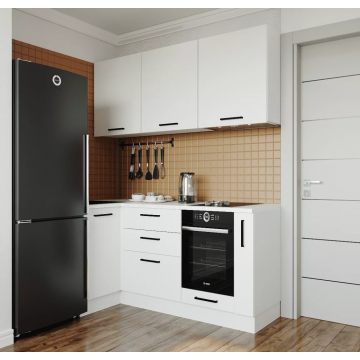 Кухонный гарнитур Белый глянец 1800х1000мм угловой