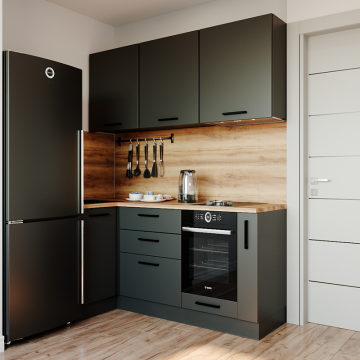 Кухонный гарнитур Антрацит 1800х1000мм угловой