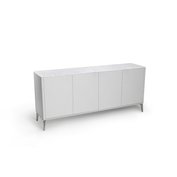 Буфет цвет корпуса светло-серый soft touch, цвет топа белый мрамор, (Габариты: 1780 x 430 x 810 mm)