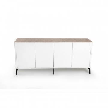 Буфет цвет корпуса белоснежный soft touch, цвет топа желтый песок, (Габариты: 1780 x 430 x 810 mm)