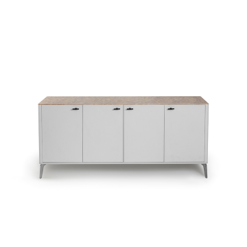 Буфет цвет корпуса светло-серый soft touch, цвет топа желтый песок, (Габариты: 1780 x 430 x 810 mm)