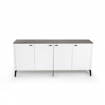 Буфет цвет корпуса белоснежный soft touch, цвет топа коричневый песок, (Габариты: 1780 x 430 x 810 mm)