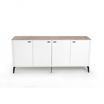 Буфет цвет корпуса белоснежный soft touch, цвет топа желтый песок, (Габариты: 1780 x 430 x 810 mm)