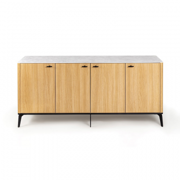 Буфет цвет корпуса дуб натуральный, цвет топа белый мрамор, (Габариты: 1780 x 430 x 810 mm)