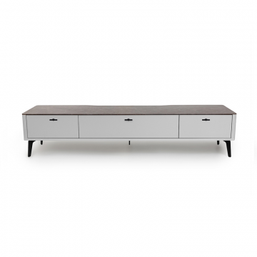 Тумба TV №2 цвет корпуса светло-серый soft touch, цвет топа коричневый песок, (Габариты: 1800 x 430 x 400 mm)