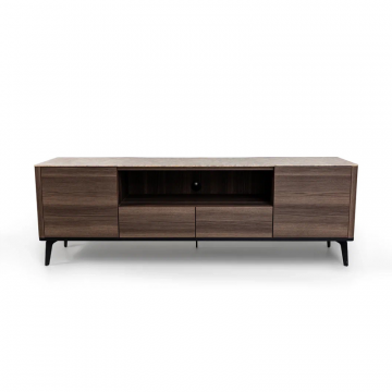 Тумба TV №1 цвет корпуса дуб серый, цвет топа желтый песок, (Габариты: 1800 x 430 x 610 mm)