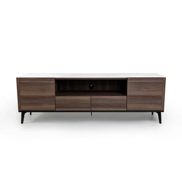 Тумба TV №1 цвет корпуса дуб серый, цвет топа белый мрамор, (Габариты: 1800 x 430 x 610 mm)