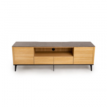 Тумба TV №1 цвет корпуса дуб натуральный, цвет топа коричневый песок, (Габариты: 1800 x 430 x 610 mm)