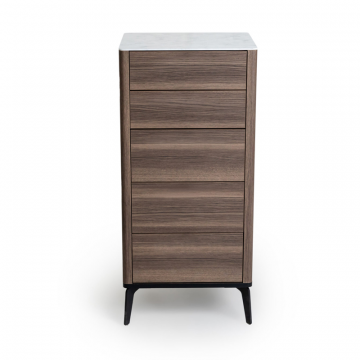 Комод 5 ящиков цвет корпуса дуб серый, цвет топа белый мрамор, (Габариты: 500 x 430 x 1100 mm)