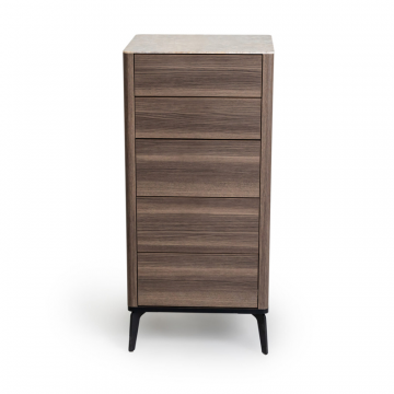 Комод 5 ящиков цвет корпуса дуб серый, цвет топа желтый песок, (Габариты: 500 x 430 x 1100 mm)