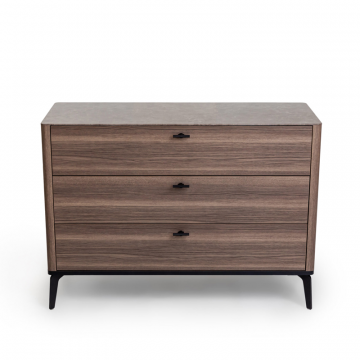 Комод 3 ящика цвет корпуса дуб серый, цвет топа коричневый песок, (Габариты: 1100 х 430 х 810 mm)
