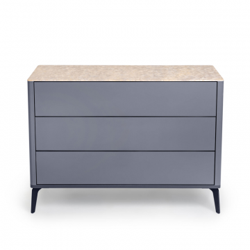 Комод 3 ящика цвет корпуса темно-серый soft touch, цвет топа желтый песок, (Габариты: 1100 х 430 х 810 mm)