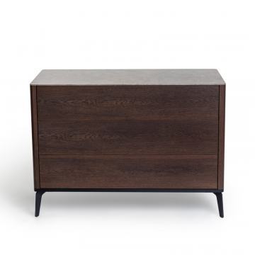 Комод 3 ящика цвет корпуса дуб темно коричневый, цвет топа коричневый песок, (Габариты: 1100 х 430 х 810 mm)