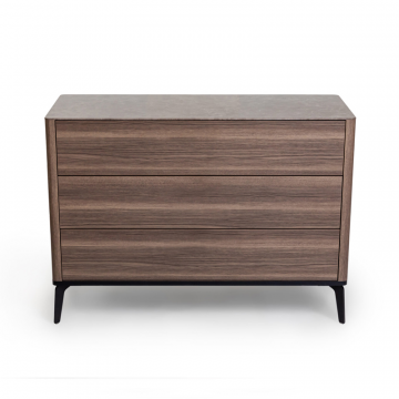 Комод 3 ящика цвет корпуса дуб серый, цвет топа коричневый песок, (Габариты: 1100 х 430 х 810 mm)